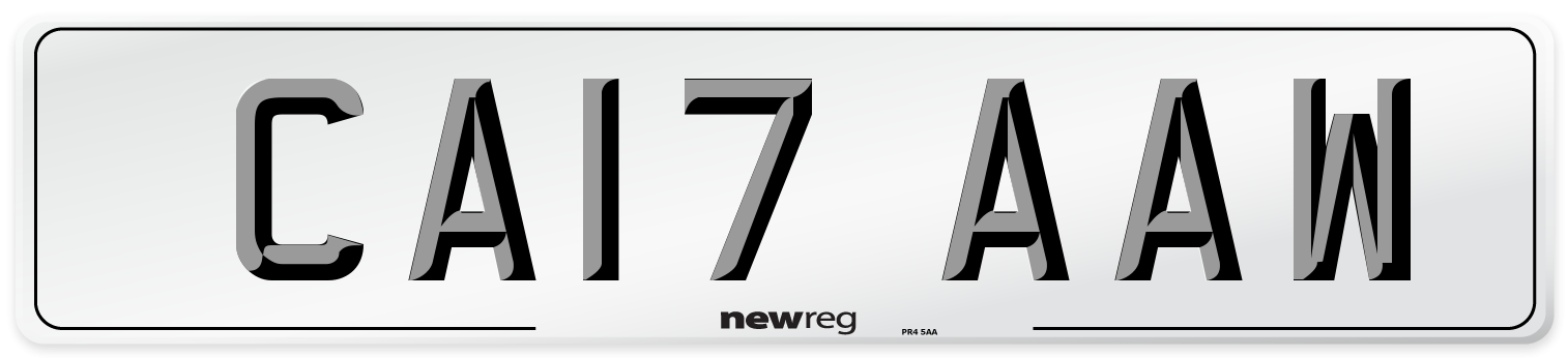 CA17 AAW Number Plate from New Reg